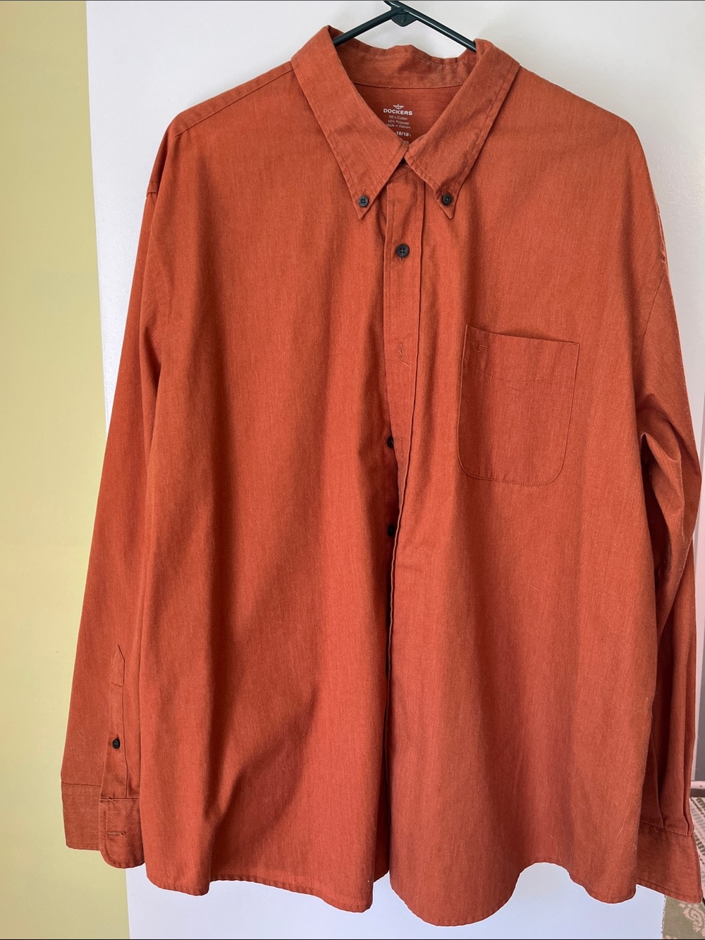 Dockers Men's Button-Down Shirt in Rust Orange